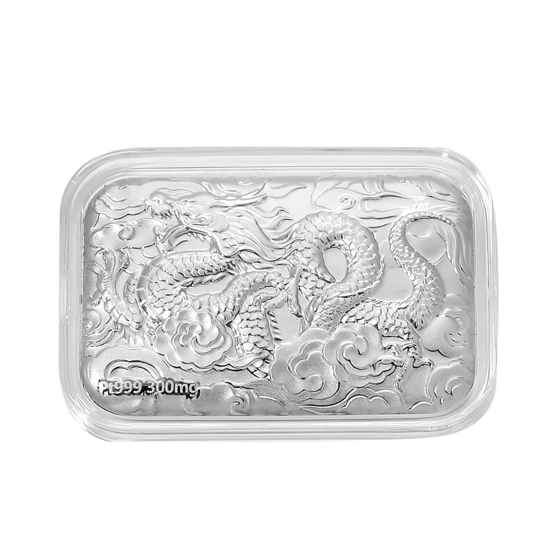999 Platinum Dragon Emboss Bar (31x45.5mm) 300mg