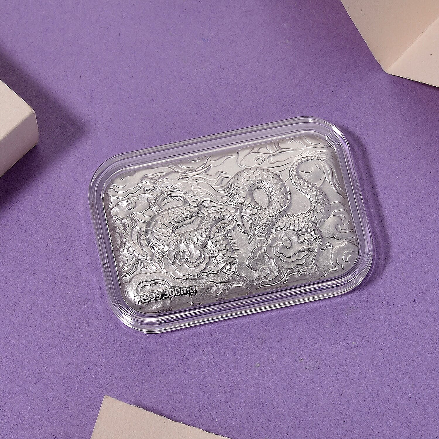 999 Platinum Dragon Emboss Bar (31x45.5mm) 300mg