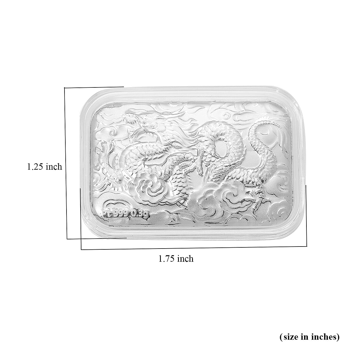 999 Platinum Dragon Emboss Bar (31x45.5mm) 300mg image number 4