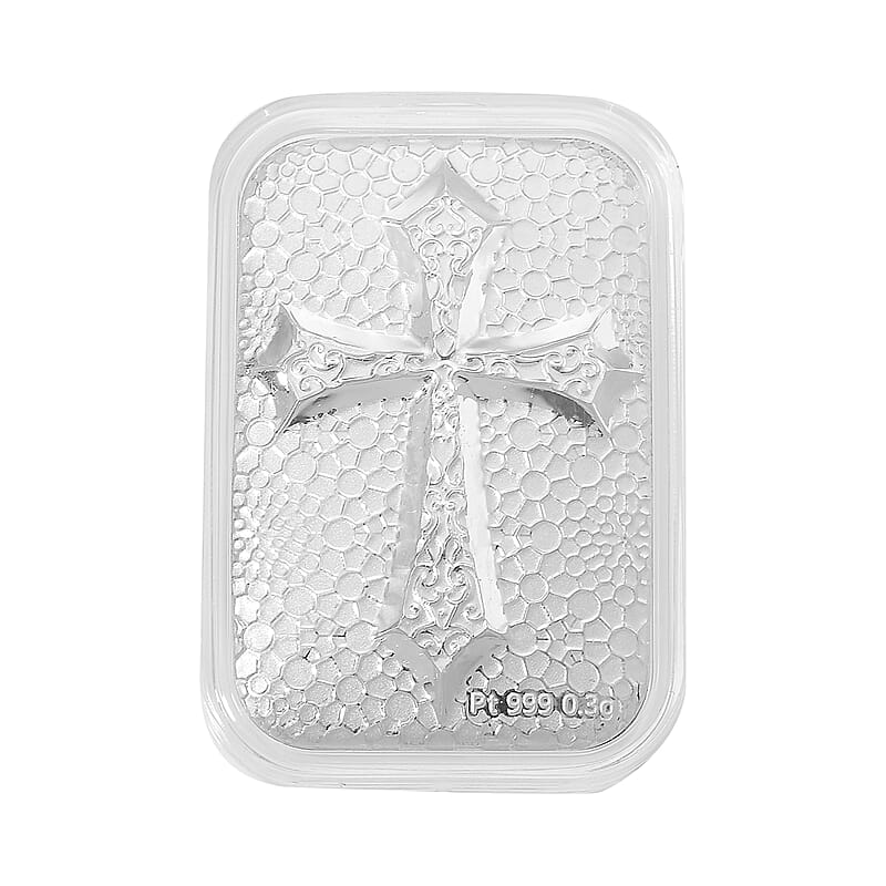 999 Platinum Cross Emboss Sheet (31x45.5mm) (300 mg)