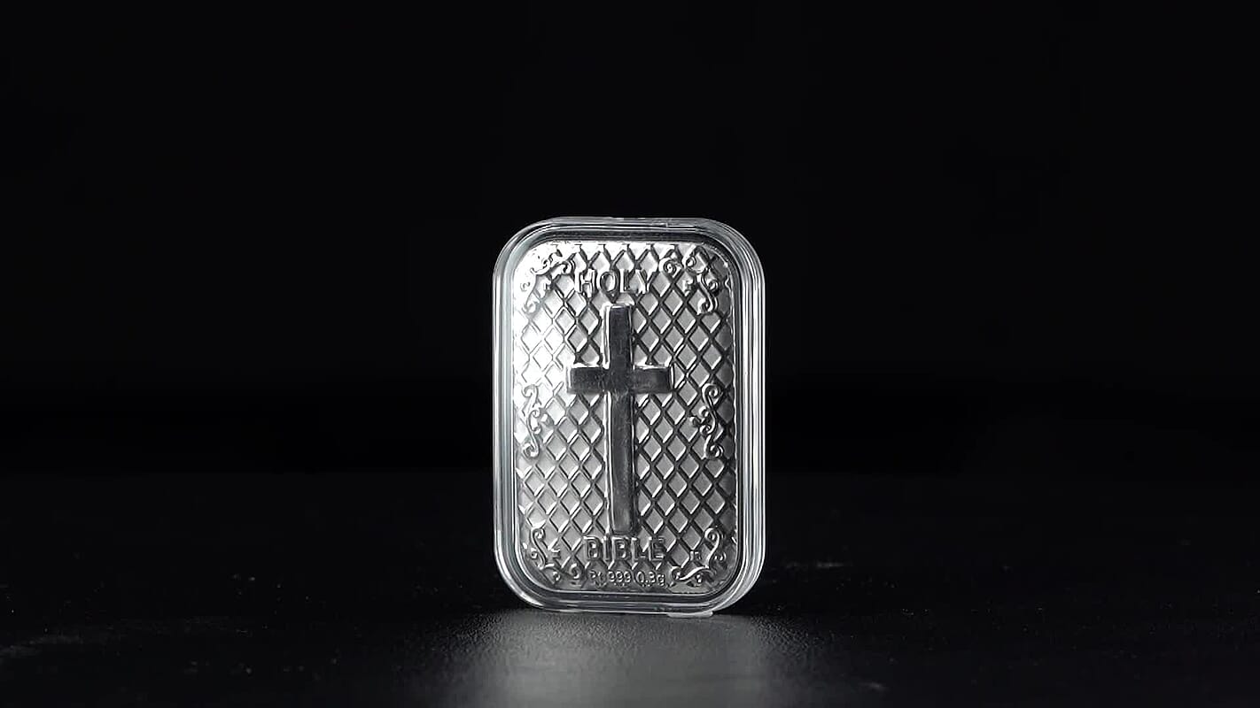 999 Platinum Cross Emboss Sheet (31x45.5mm) (300 mg)
