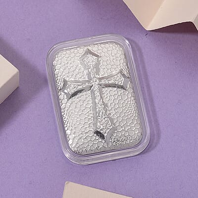 999 Platinum Cross Emboss Sheet (31x45.5mm) (300 mg)