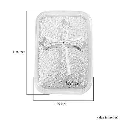 999 Platinum Cross Emboss Sheet (31x45.5mm) (300 mg)