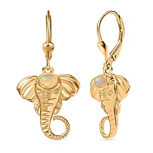 D&rsquo;Joy Premium Ethiopian Welo Opal 0.25 ctw Earrings in 18K Vermeil Yellow Gold Over Sterling Silver
