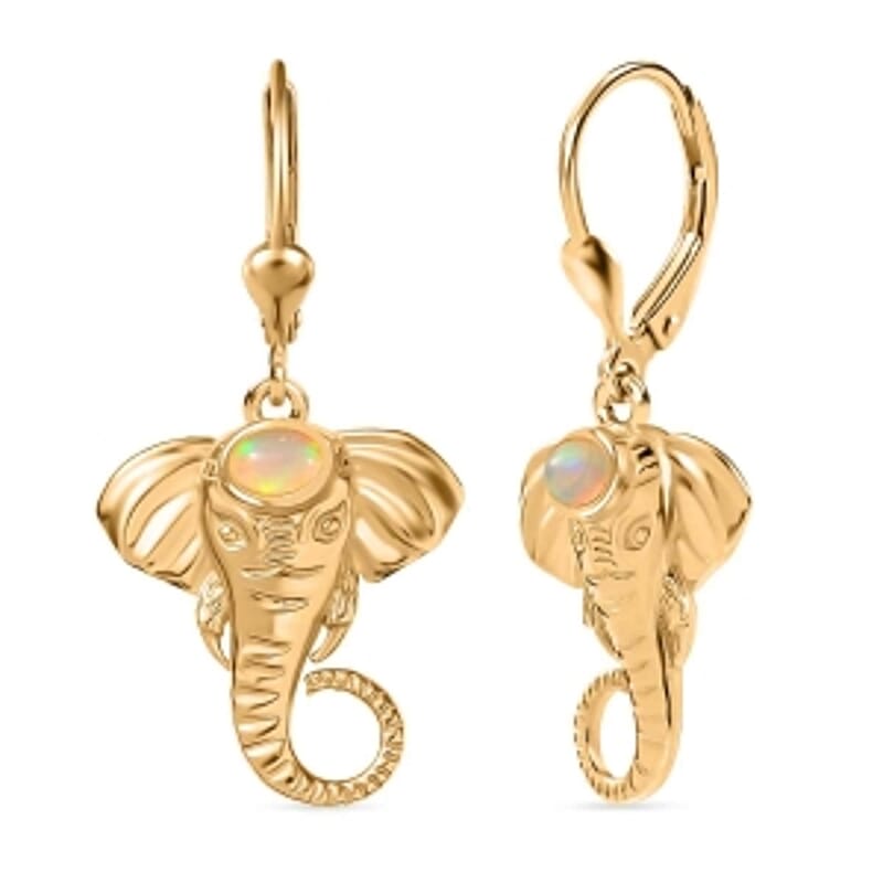 D’Joy Premium Ethiopian Welo Opal 0.25 ctw Earrings in 18K Vermeil YG Over Sterling Silver