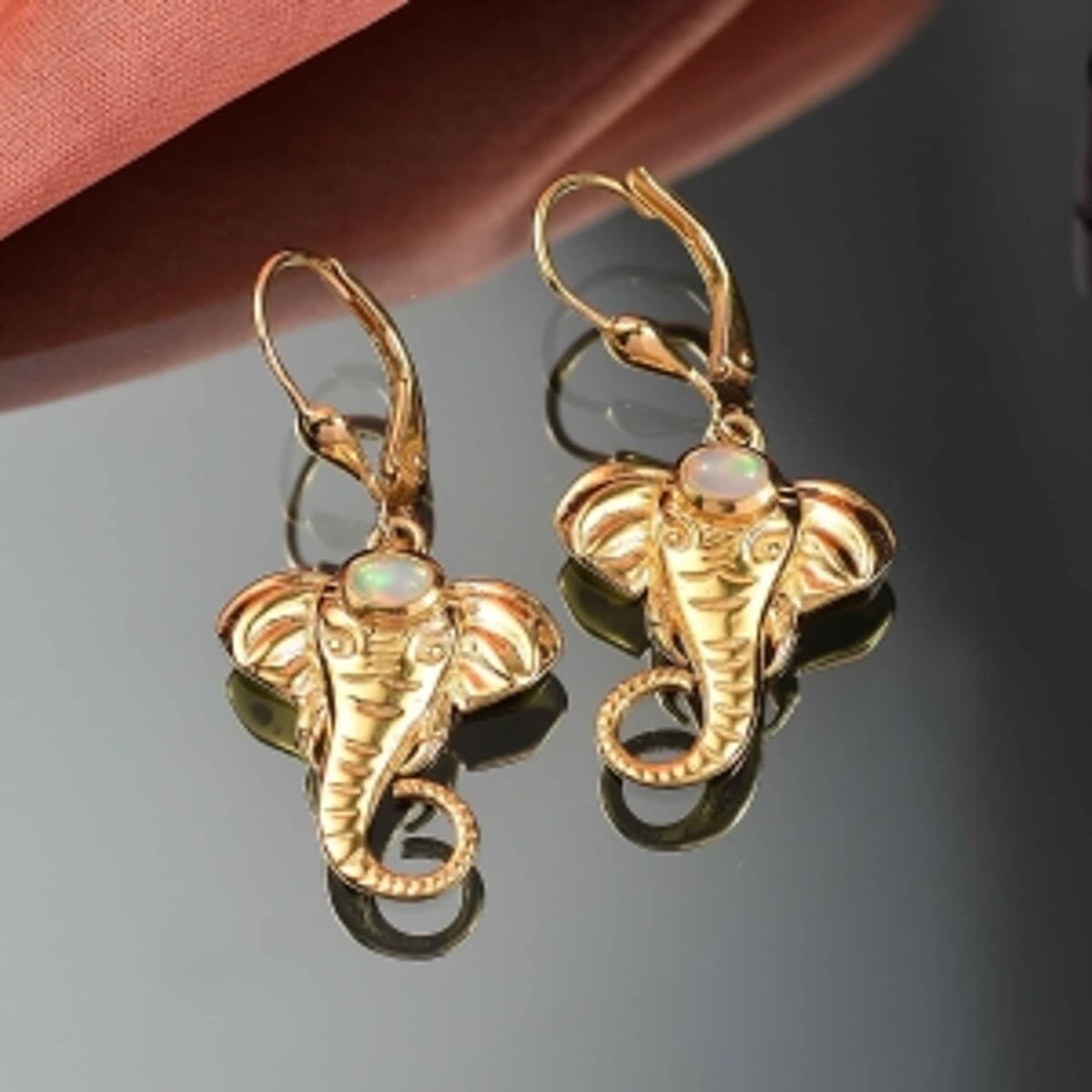 D&rsquo;Joy Premium Ethiopian Welo Opal 0.25 ctw Earrings in 18K Vermeil YG Over Sterling Silver image number 1