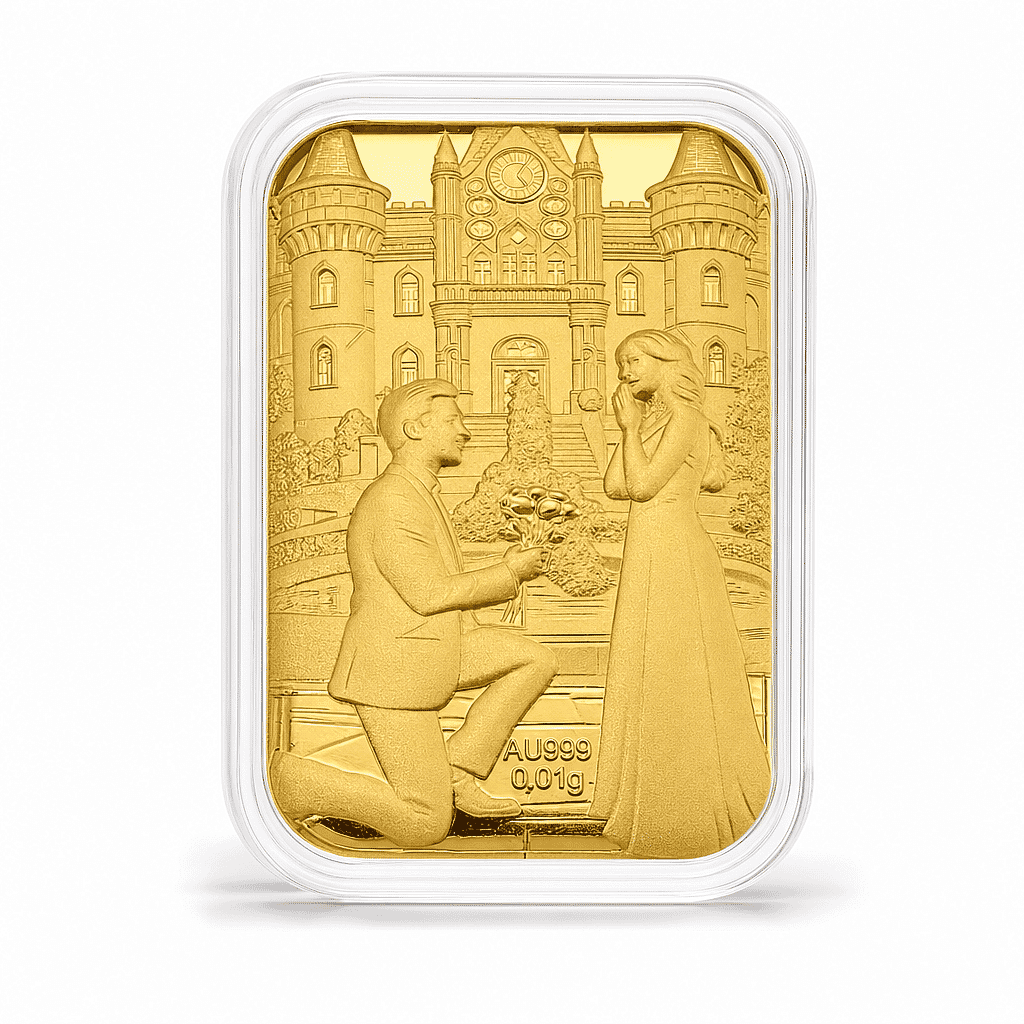 Romantic Proposal 24k Gold Embossed Sheet 10mg