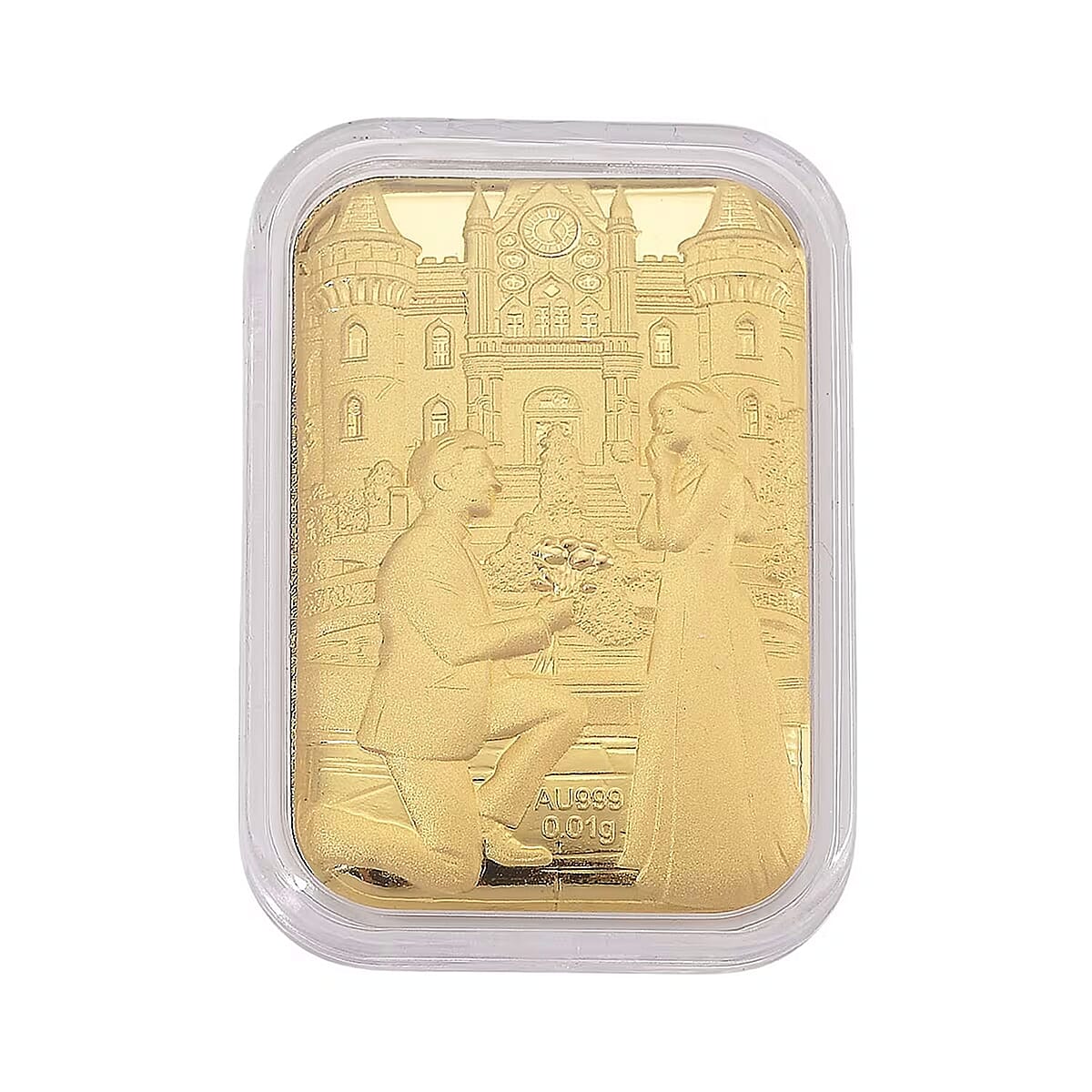 24K Yellow Gold Romantic Proposal Emboss Sheet 10mg image number 0