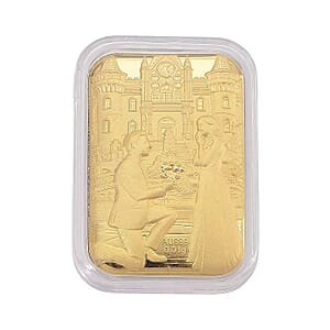 24K Yellow Gold Romantic Proposal Emboss Sheet 10mg