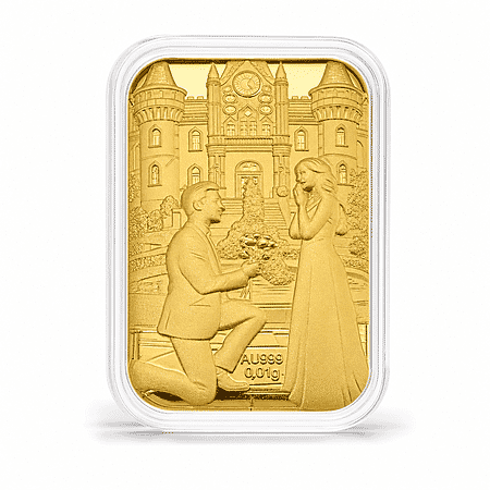 24K Yellow Gold Romantic Proposal Embossed Sheet 10mg (Del. in 10-12 Days) - Product card gallery slide 1 (10178141847865)