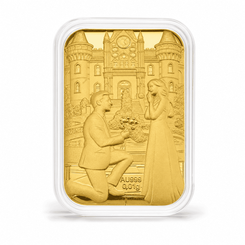 Romantic Proposal 24k Gold Embossed Sheet 10mg