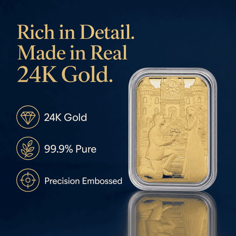 Romantic Proposal 24k Gold Embossed Sheet 10mg