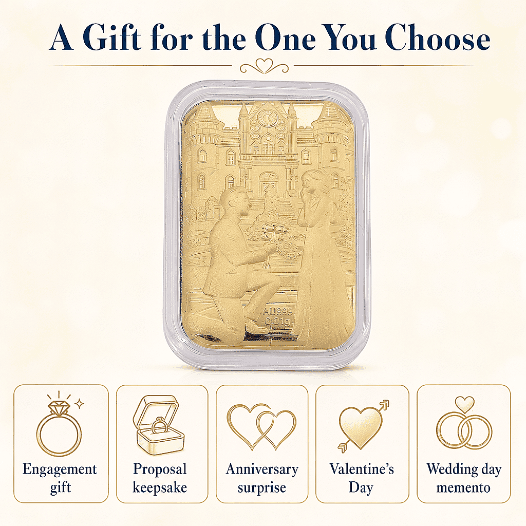 Romantic Proposal 24k Gold Embossed Sheet 10mg
