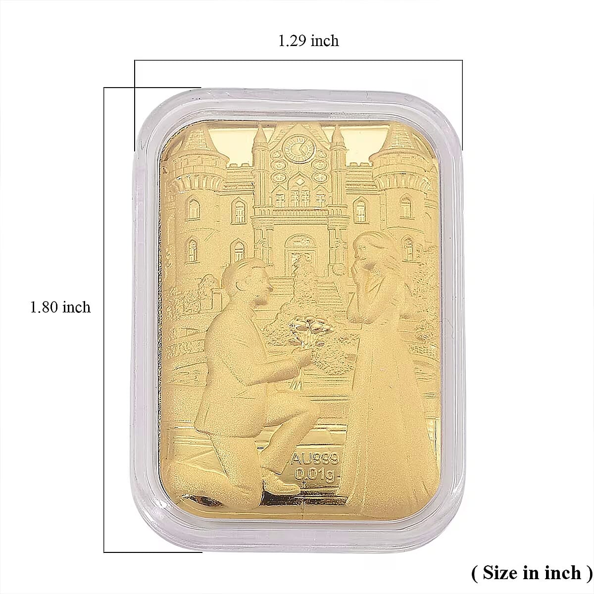 24K Yellow Gold Romantic Proposal Emboss Sheet 10mg image number 5
