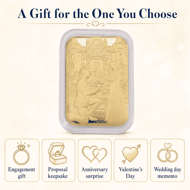 Romantic Proposal 24k Gold Embossed Sheet 10mg