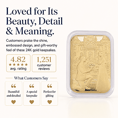 Romantic Proposal 24k Gold Embossed Sheet 10mg