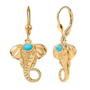 D&rsquo;Joy Premium Sleeping Beauty Turquoise Fancy Earrings in 18K Vermeil YG Over Sterling Silver 0.35 ctw