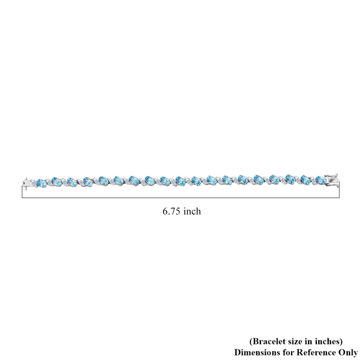 D'Joy Premium Cambodian Blue Zircon and Moissanite 15.50 ctw Whispers in Blue Bracelet in Rhodium Over Sterling Silver (6.50 In) image number 5