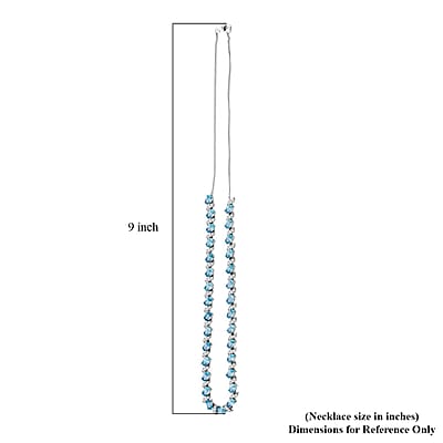 D'Joy Premium Cambodian Blue Zircon and Moissanite 24.90 ctw Whispers in Blue Necklace in Rhodium Over Sterling Silver 18 Inches