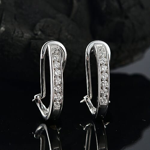 E-F VS / Rhodium Over Sterling Silver - Product card gallery slide 2 (10178142077241)