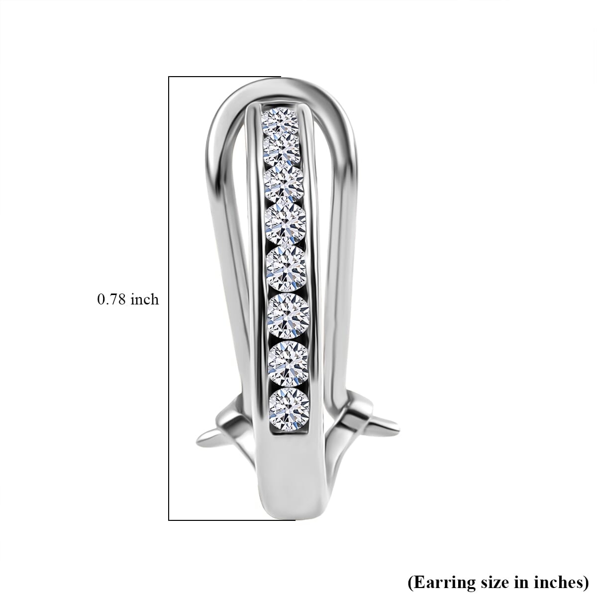 Luxuriant Lab Grown Diamond E-F VS 0.50 ctw Hoop Earrings in Rhodium Over Sterling Silver image number 2