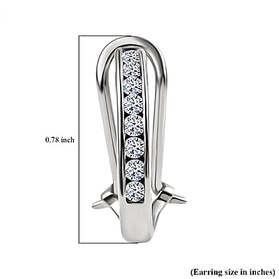 Luxuriant Lab Grown Diamond E-F VS 0.50 ctw Omega Clip Earrings in Rhodium Over Sterling Silver