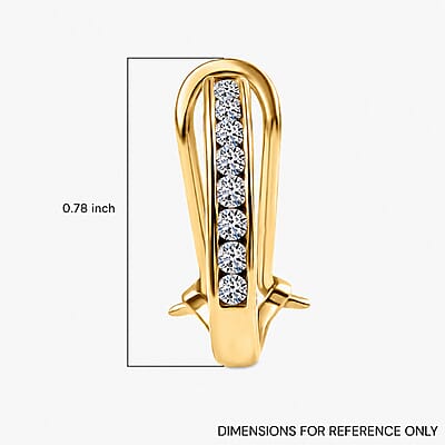 Luxuriant Lab Grown Diamond E-F VS 0.50 ctw Latch Back Earrings in 18K Vermeil Yellow Gold Over Sterling Silver