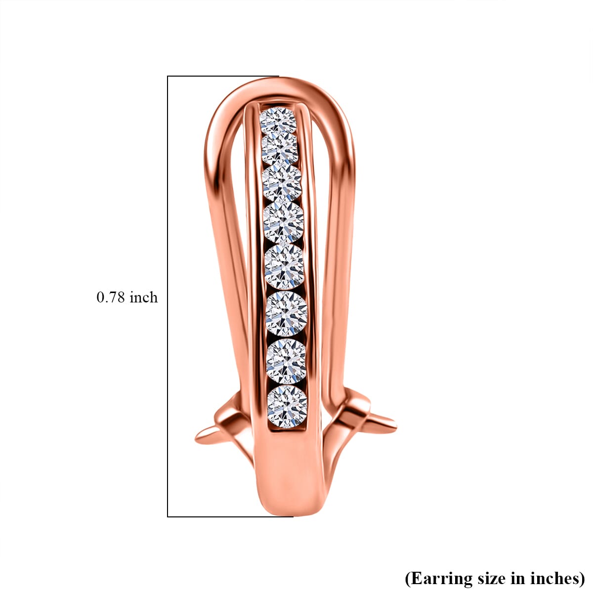 Luxuriant Lab Grown Diamond E-F VS 0.50 ctw Hoop Earrings in 18K Vermeil Rose Gold Over Sterling Silver image number 2