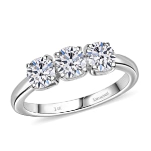 Luxuriant Lab Grown Diamond E-F VS 1.00 ctw 3 Stone Ring in 14K White Gold (Size 7.0)
