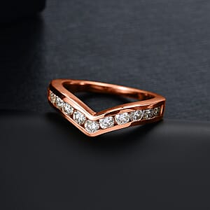 Luxuriant Lab Grown Diamond E-F VS 1.00 ctw Ring in 18K Vermeil Rose Gold Over Sterling Silver (Size 10.0) (Del. in 10-12 Days)