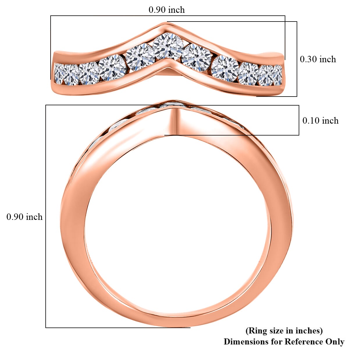 Luxuriant Lab Grown Diamond E-F VS 1.00 ctw Ring in 18K Vermeil Rose Gold Over Sterling Silver (Size 10.5) image number 5