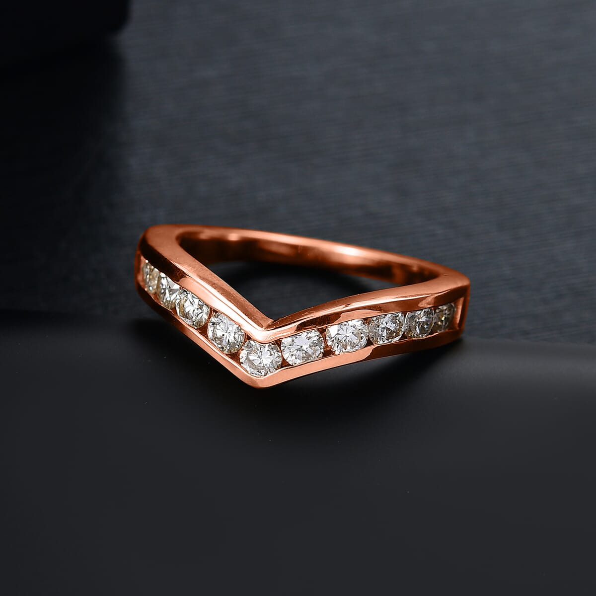 Luxuriant Lab Grown Diamond E-F VS 1.00 ctw Ring in 18K Vermeil Rose Gold Over Sterling Silver (Size 8.5) image number 1