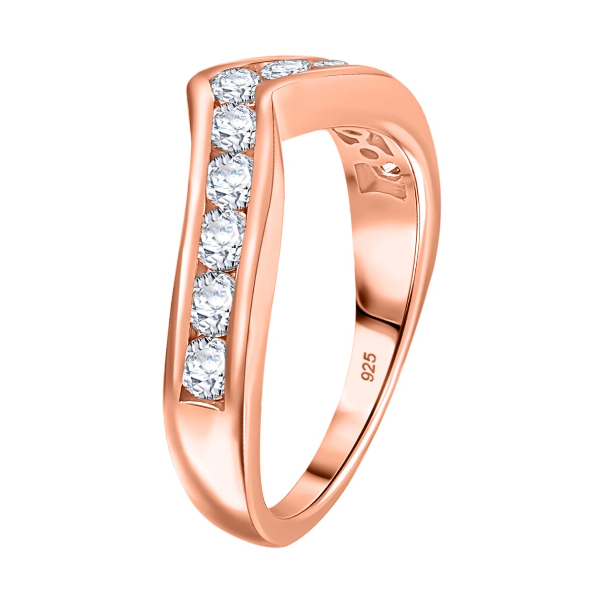 Luxuriant Lab Grown Diamond E-F VS 1.00 ctw Ring in 18K Vermeil Rose Gold Over Sterling Silver (Size 8.5) image number 3