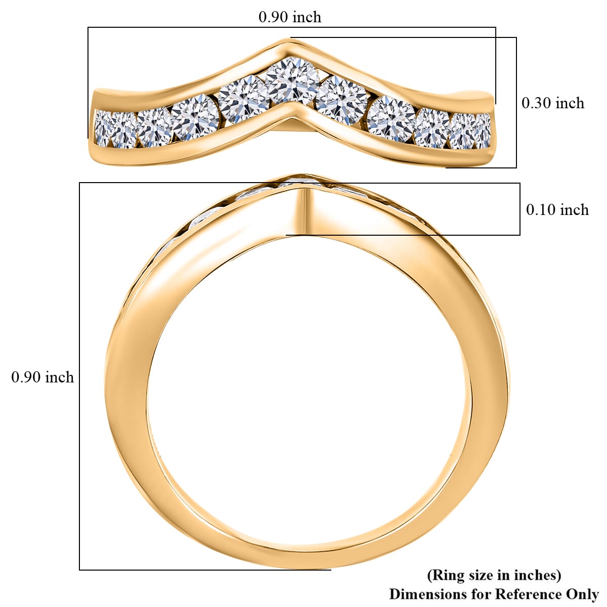 Luxuriant Lab Grown Diamond E-F VS 1.00 ctw Ring in 18K Vermeil Yellow Gold Over Sterling Silver (Size 10.5) image number 5