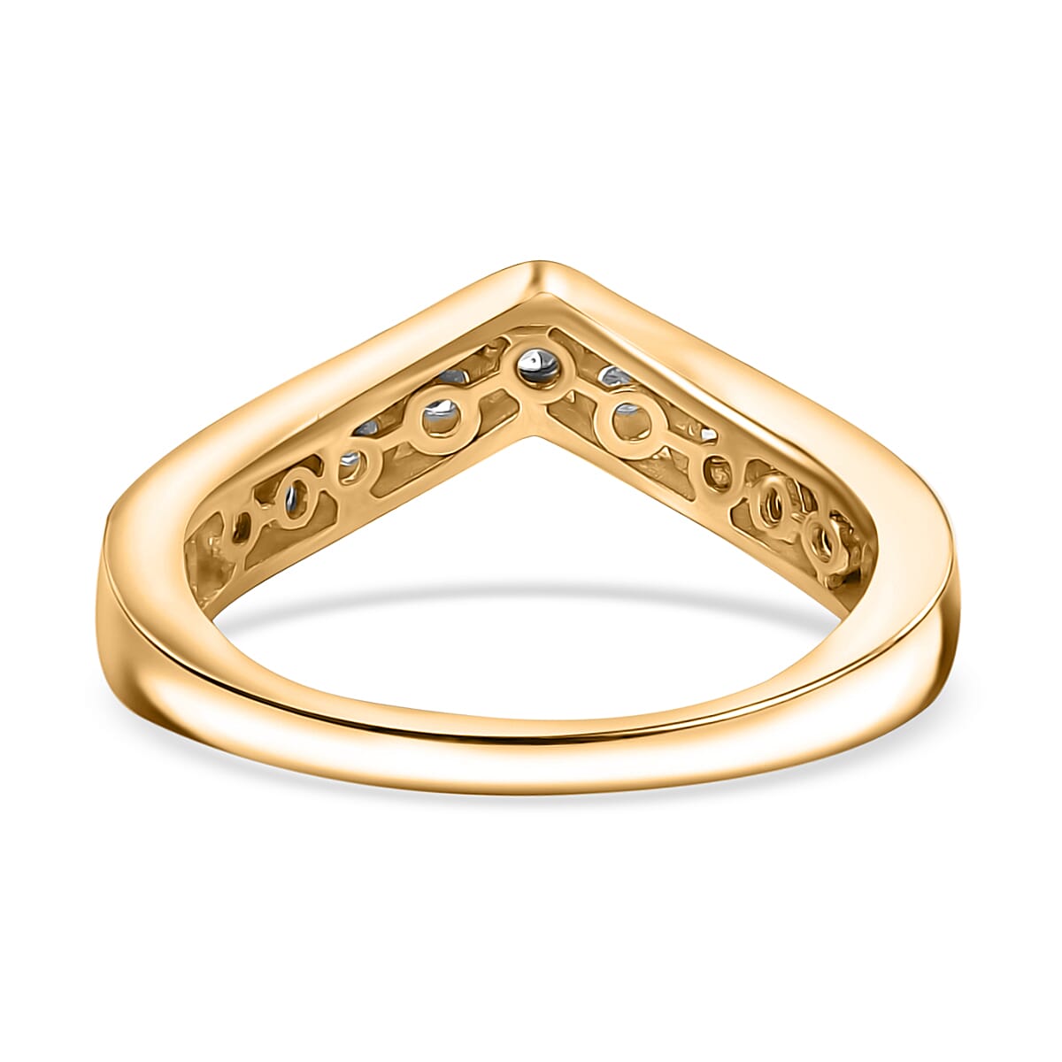 Luxuriant Lab Grown Diamond E-F VS 1.00 ctw Ring in 18K Vermeil Yellow Gold Over Sterling Silver (Size 9.5) (Del. in 10-12 Days) image number 4
