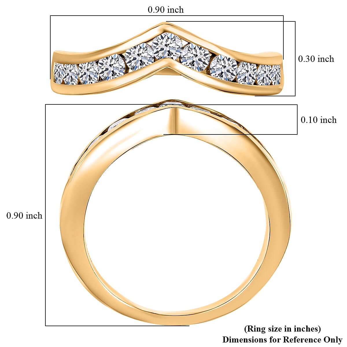Luxuriant Lab Grown Diamond E-F VS 1.00 ctw Ring in 18K Vermeil Yellow Gold Over Sterling Silver (Size 9.5) (Del. in 10-12 Days) image number 5