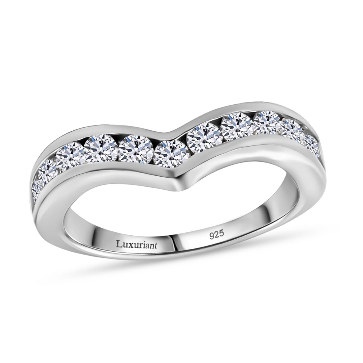 Luxuriant Lab Grown Diamond E-F VS 1.00 ctw Ring in Rhodium Over Sterling Silver (Size 6.0) image number 0