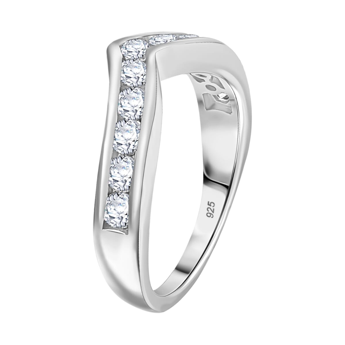 Luxuriant Lab Grown Diamond E-F VS 1.00 ctw Ring in Rhodium Over Sterling Silver (Size 6.0) image number 3