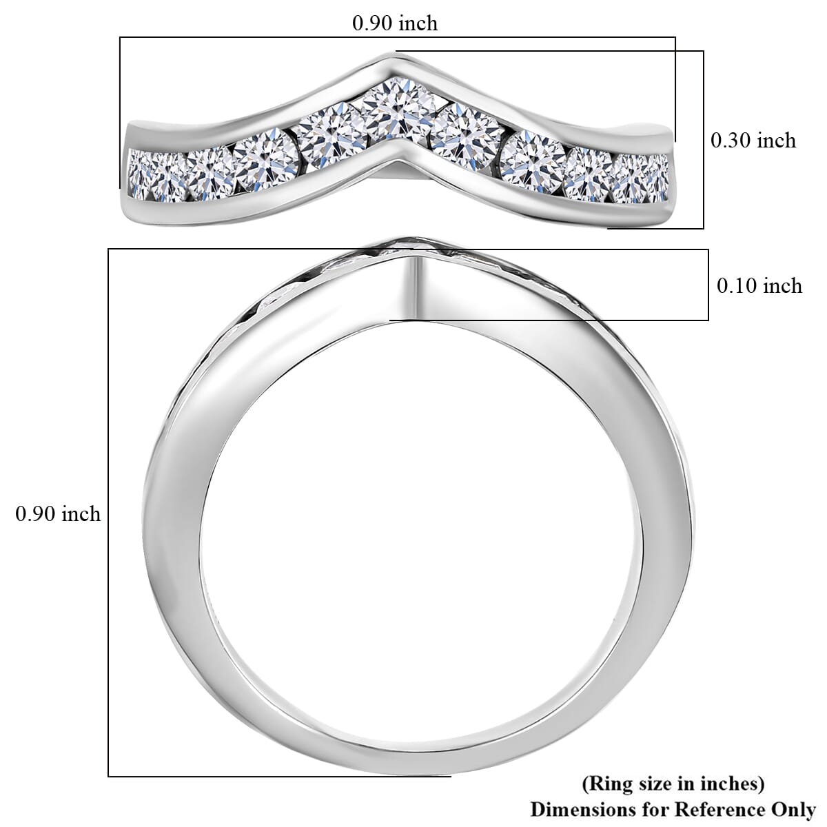 Luxuriant Lab Grown Diamond E-F VS 1.00 ctw Ring in Rhodium Over Sterling Silver (Size 6.0) image number 5