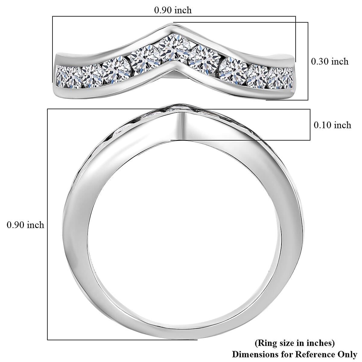 Luxuriant Lab Grown Diamond E-F VS 1.00 ctw Ring in Rhodium Over Sterling Silver (Size 6.5) (Del. in 10-12 Days) image number 5