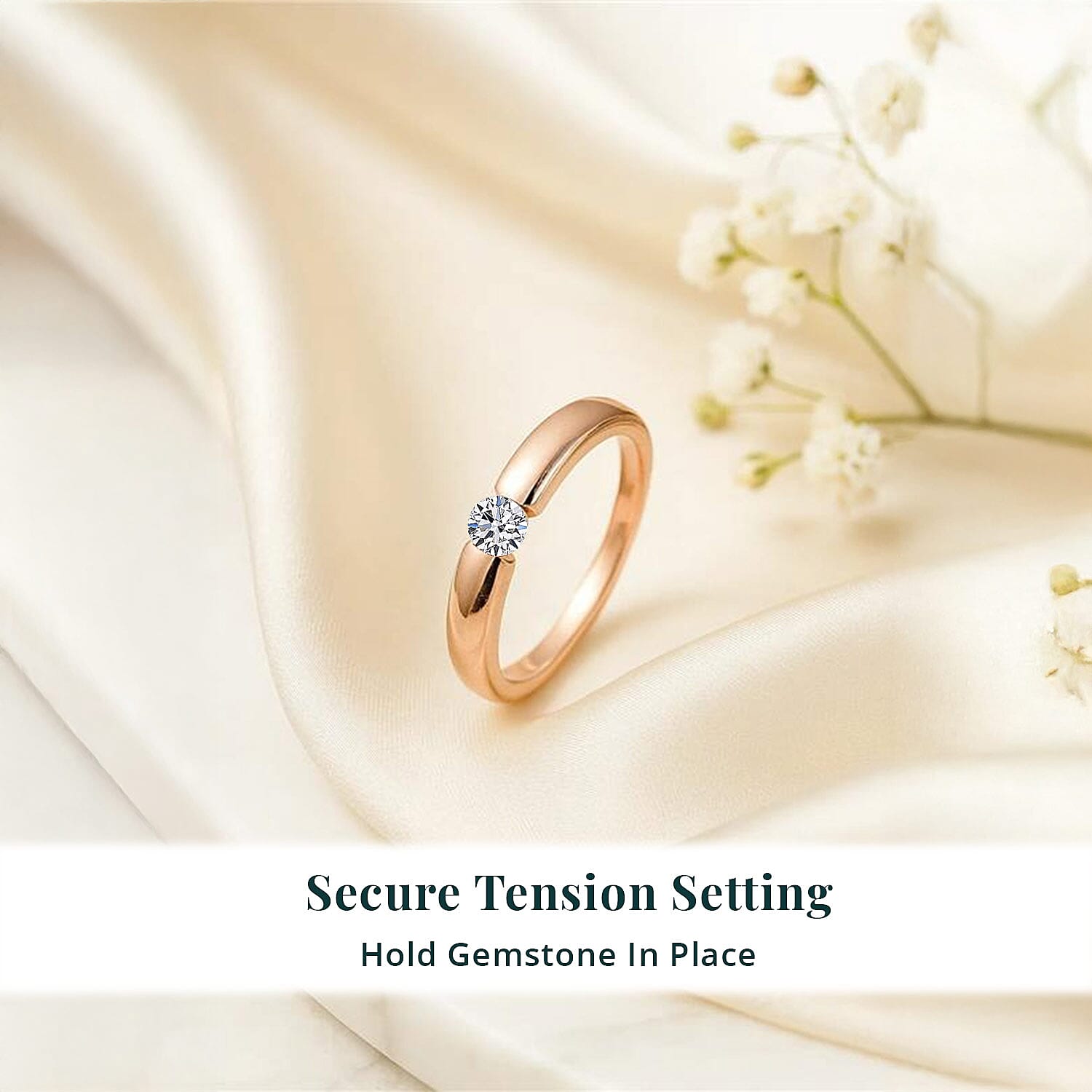 Luxuriant Lab Grown Diamond E-F VS 0.15 ctw Solitaire Ring in 18K Vermeil Rose Gold Over Sterling Silver (Size 10.0)