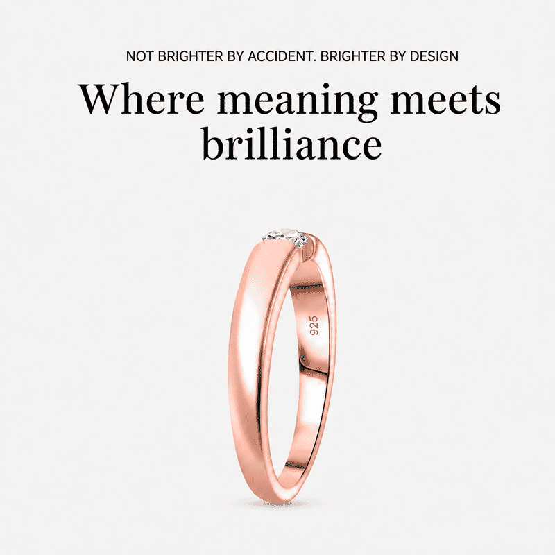 Luxuriant Lab Grown Diamond E-F VS 0.15 ctw Solitaire Ring in 18K Vermeil Rose Gold Over Sterling Silver (Size 4.0)