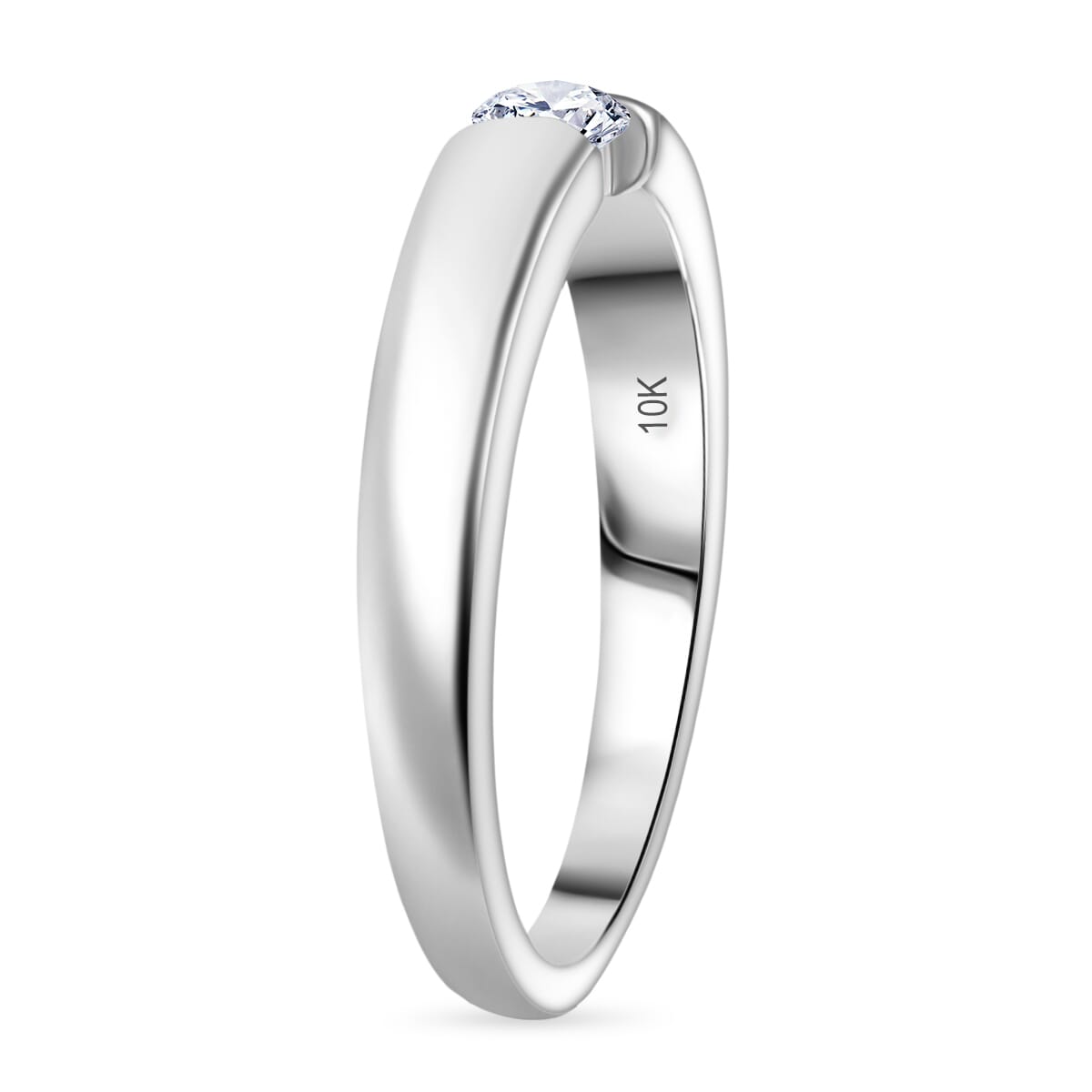 Luxuriant Lab Grown Diamond E-F VS 0.15 ctw Solitaire Ring in 10K White Gold (Size 8.0) 4 Grams image number 3