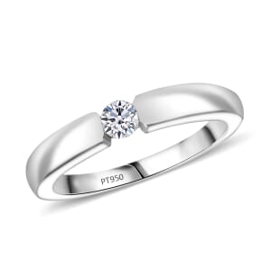 Luxuriant Lab Grown Diamond E-F VS 0.15 ctw Solitaire Ring in 950 Platinum (Size 6.5) 7 Grams