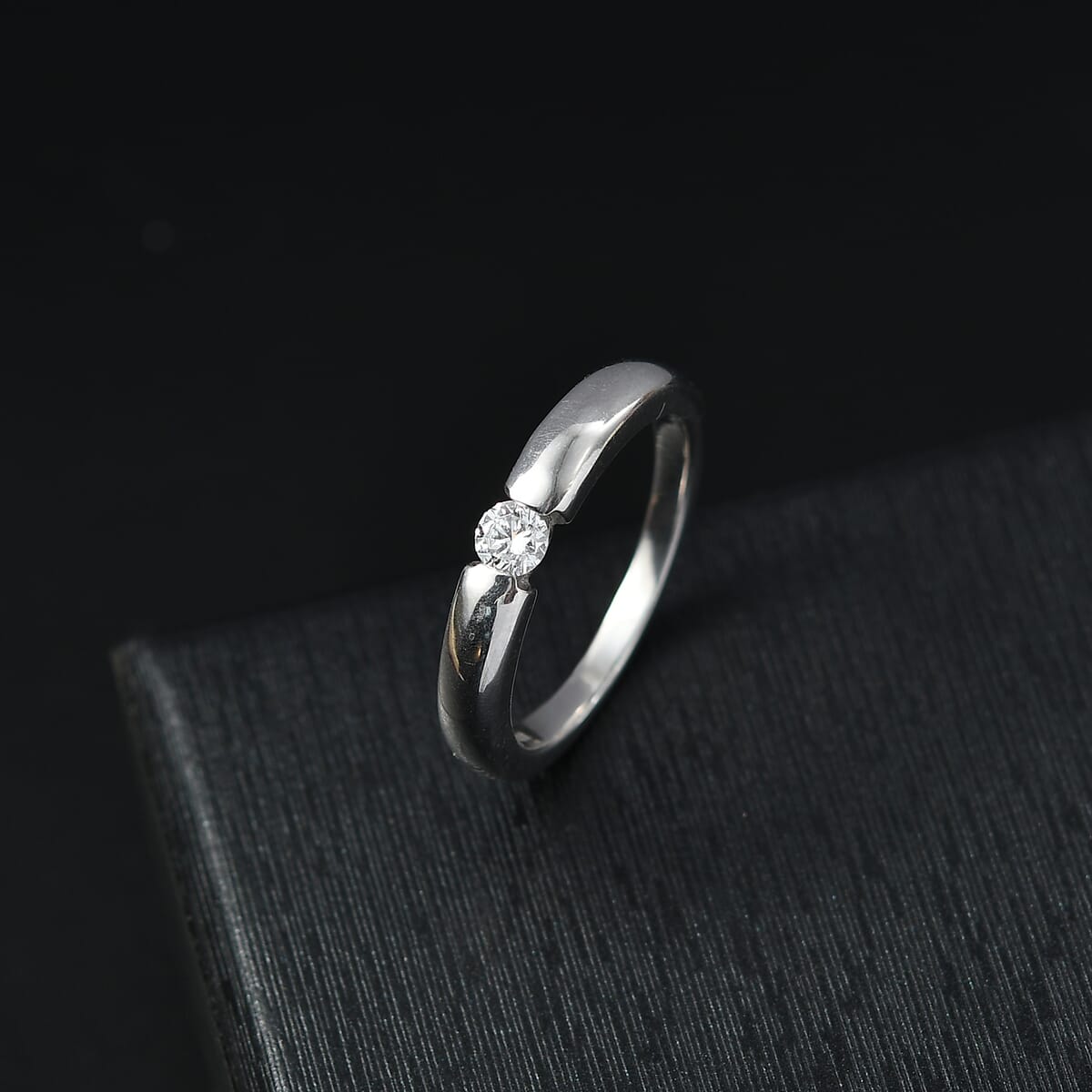 Luxuriant Lab Grown Diamond E-F VS 0.15 ctw Solitaire Ring in 950 Platinum (Size 8.5) 7 Grams image number 1