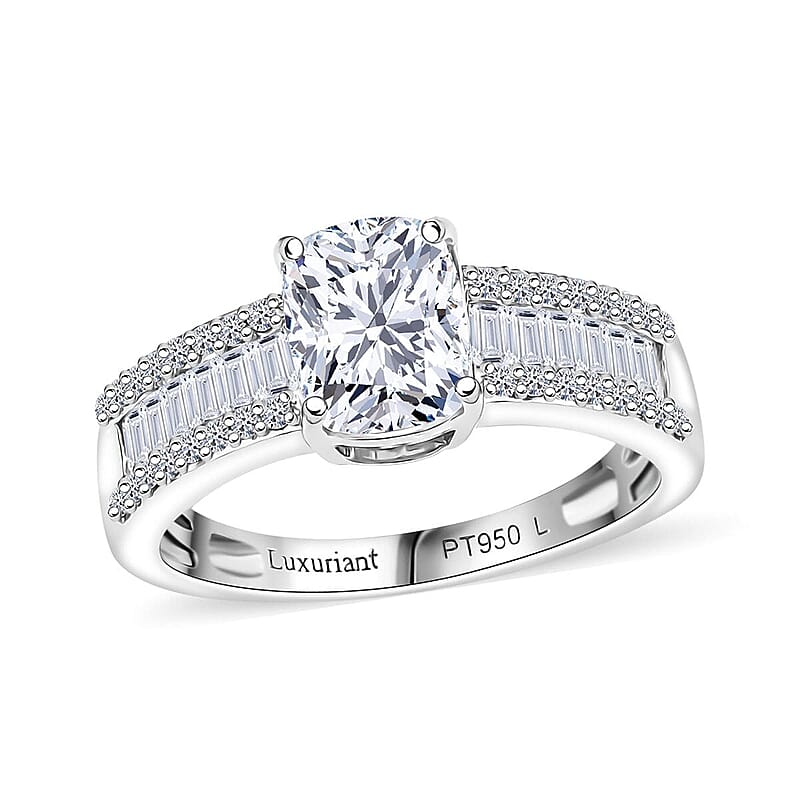 IGI Certified Luxuriant Lab Grown Diamond E-F VS 2.00 ctw Art Deco Ring in 950 Platinum (Size 10.0)