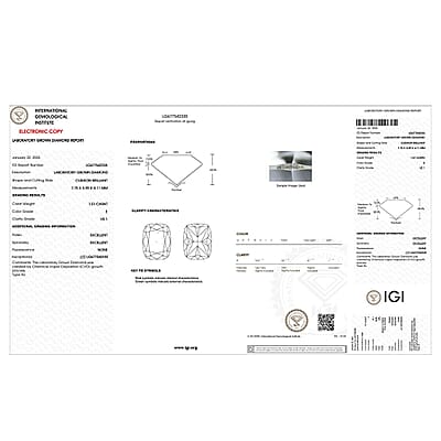 IGI Certified Luxuriant Lab Grown Diamond E-F VS 2.00 ctw Art Deco Ring in 950 Platinum (Size 10.0)