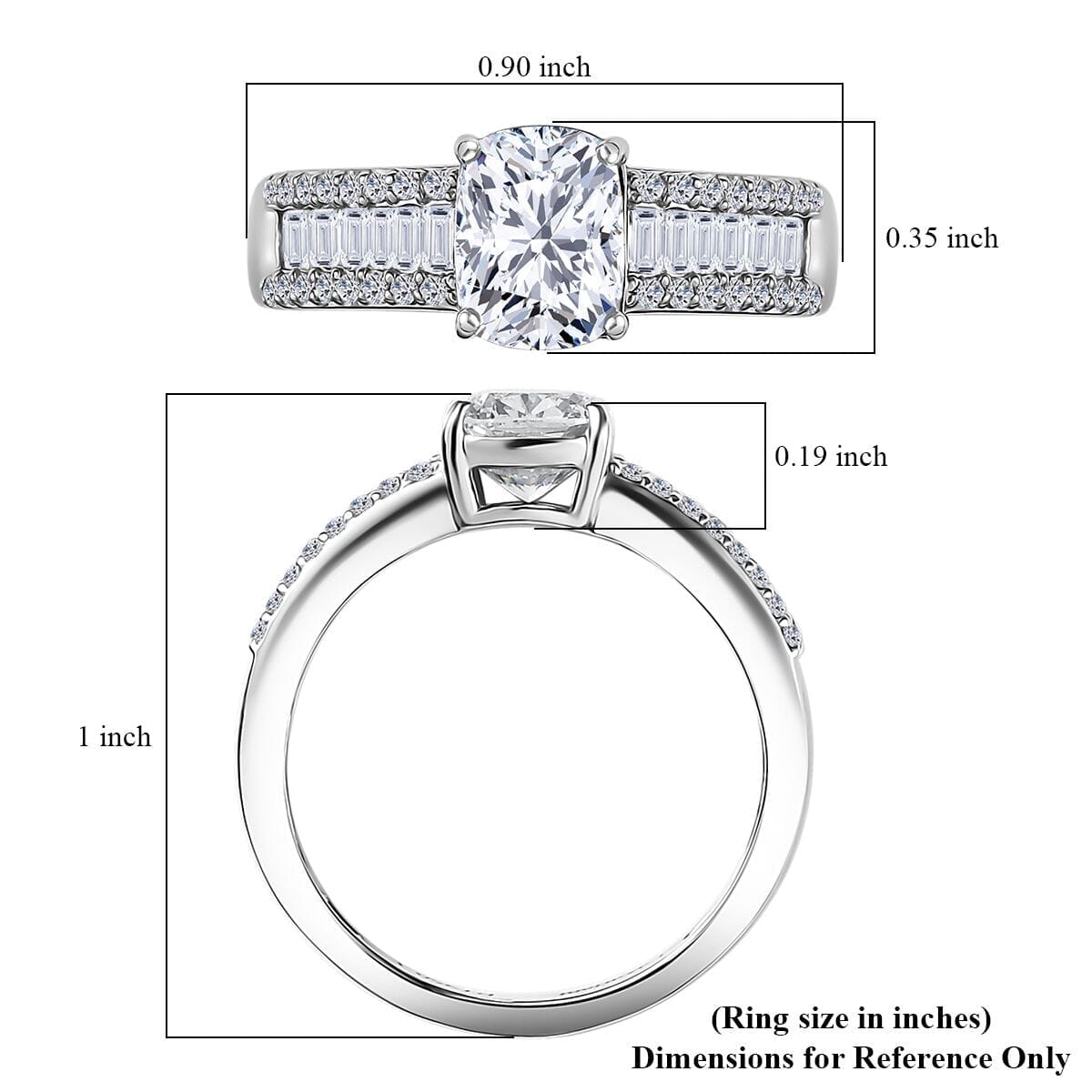 IGI Certified 950 Platinum Luxuriant Lab Grown Diamond (E-F, VS) Bridge Ring (Size 7.5) 2.00 ctw image number 5