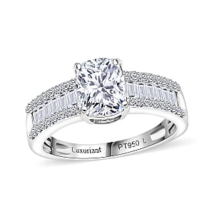 IGI Certified 950 Platinum Luxuriant Lab Grown Diamond (E-F, VS) Bridge Ring (Size 11.0) 2.00 ctw