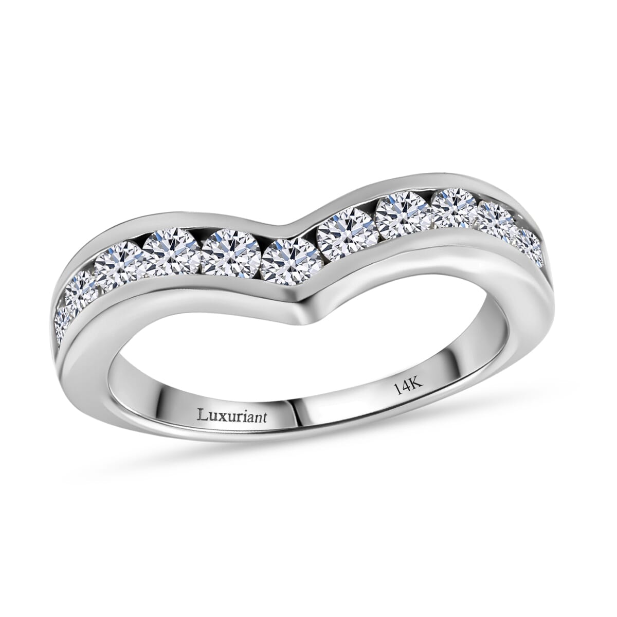 Luxuriant Lab Grown Diamond E-F VS 1.00 ctw Ring in 14K White Gold (Size 6.5) 4.5 Grams image number 0